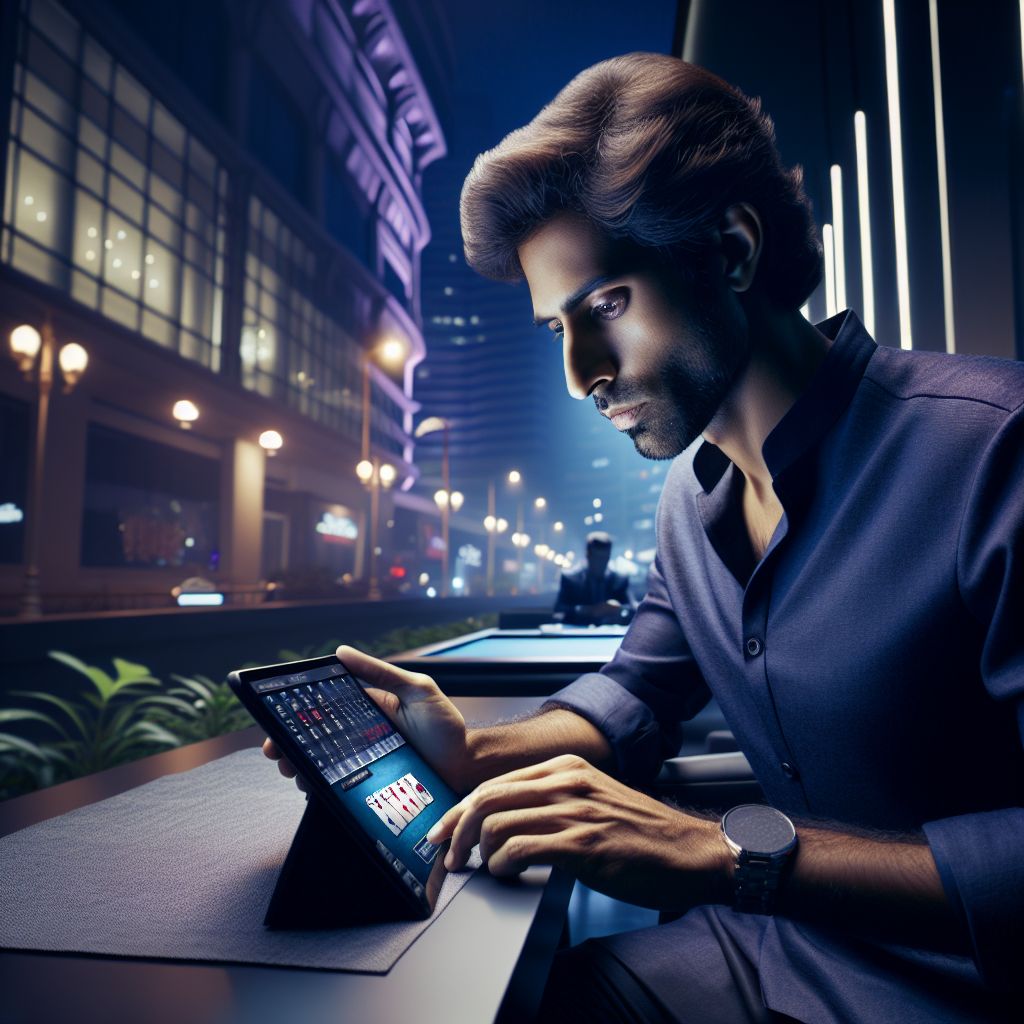 Focused player in Bangladesh exploring BDTJL live casino features on mobile
